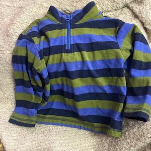 Hanna Andersson Blue and Green Striped Kids Hoodie